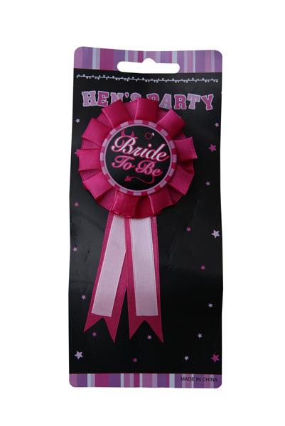 Bride to be Rosette Badge ALL PARTY SUPPLIES Pretty UR Party