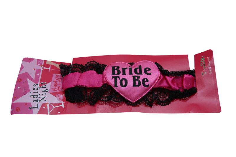 Bride To Be Garter Black With Pink Heart ALL PARTY SUPPLIES Pretty UR Party