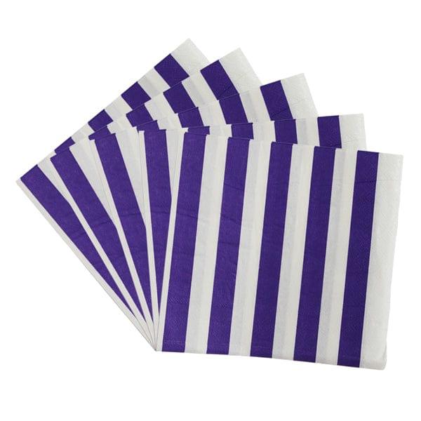 Purple Striped Paper Napkins - pack of 10 THEME PARTIES Pretty UR Party