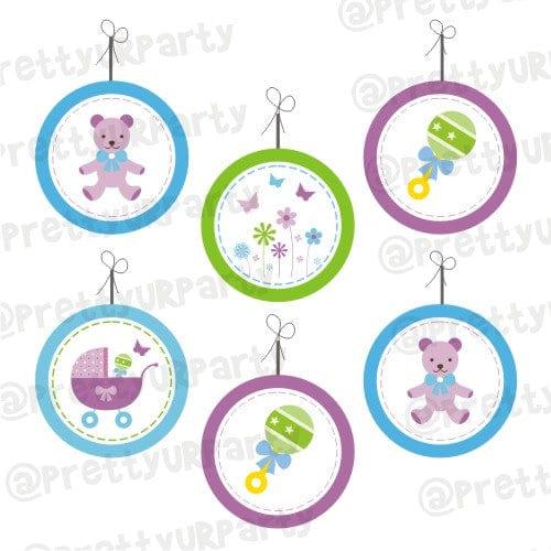 Purple and Green Danglers BABY SHOWER Pretty UR Party Default Title