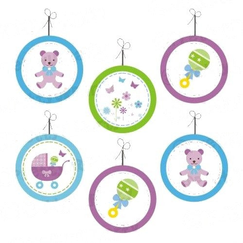 Purple and Green Danglers