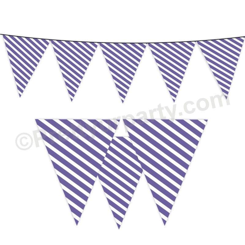 Purple Stripes Bunting BABY SHOWER Pretty UR Party Default Title