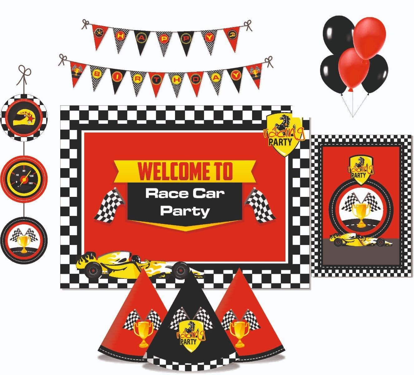 Race Car Decorations Package - 70 pieces Combo BIRTHDAYS Pretty UR Party Default Title