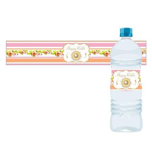 Pink and Orange Floral Rakhi Theme Bottle Labels ALL PARTY SUPPLIES Pretty UR Party Default Title