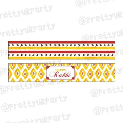 Red and Yellow Pattern Rakhi Theme Bottle Labels ALL PARTY SUPPLIES Pretty UR Party Default Title