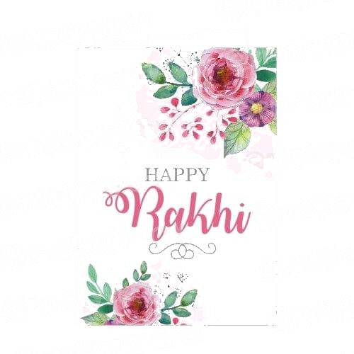 Pink and Green Floral Rakhi Greeting Card
