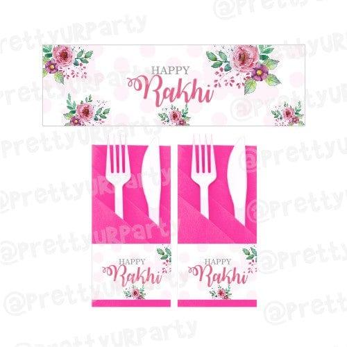 Pink and Green Floral Rakhi Napkin Rings ALL PARTY SUPPLIES Pretty UR Party Default Title
