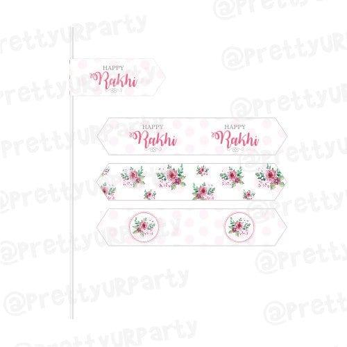 Pink and Green Floral Rakhi Drink Straws ALL PARTY SUPPLIES Pretty UR Party