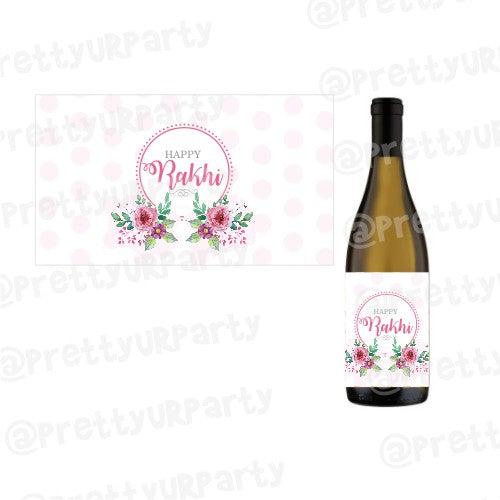 Personalised Pink and Green Floral Rakhi Label GIFT FOR ALL Pretty UR Party