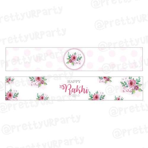 Pink and Green Floral Rakhi Theme Bottle Labels ALL PARTY SUPPLIES Pretty UR Party Default Title