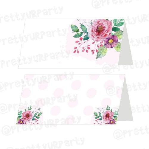Pink and Green Floral Rakhi Food Labels / Buffet Table Cards ALL PARTY SUPPLIES Pretty UR Party