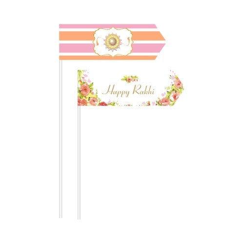 Pink and Orange Floral Rakhi Picks ALL PARTY SUPPLIES Pretty UR Party Default Title