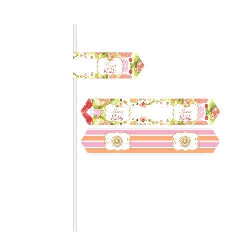 Pink and Orange Floral Rakhi Drink Straws ALL PARTY SUPPLIES Pretty UR Party