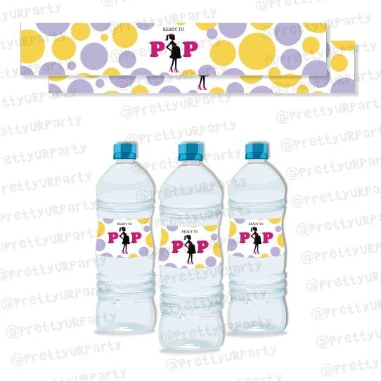 Ready to POP Water Bottle Labels BABY SHOWER Pretty UR Party Default Title