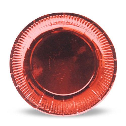 Red Metallic Paper Plates - Pack of 10 THEME PARTIES Pretty UR Party