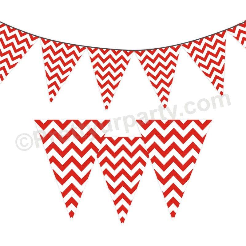 Red Chevron Bunting BABY SHOWER Pretty UR Party Default Title