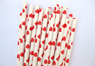 Red heart Paper Straw TABLEWARE Pretty UR Party