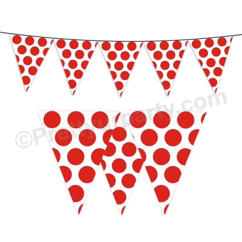 Red Polka Dots Bunting BABY SHOWER Pretty UR Party Default Title