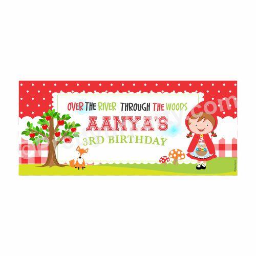 Personalized Little Red Riding Hood Theme Banner 30in ALL PARTY SUPPLIES Pretty UR Party Default Title