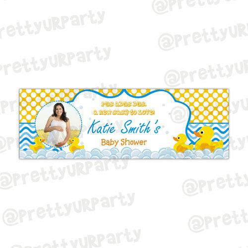 Personalized Rubber Duck Birthday Banner 30in ALL PARTY SUPPLIES Pretty UR Party