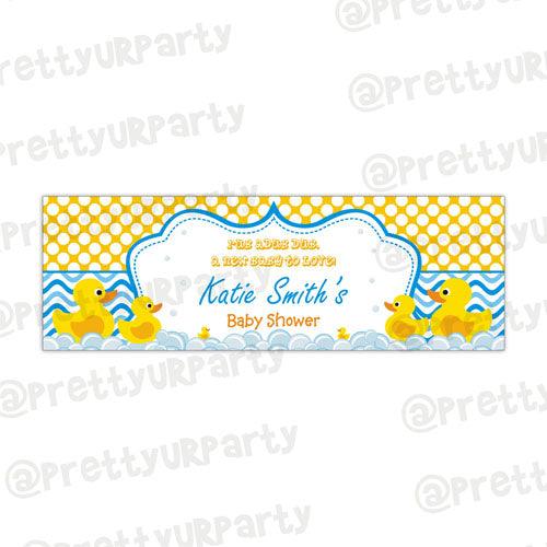 Personalized Rubber Duck Birthday Banner 30in ALL PARTY SUPPLIES Pretty UR Party Default Title