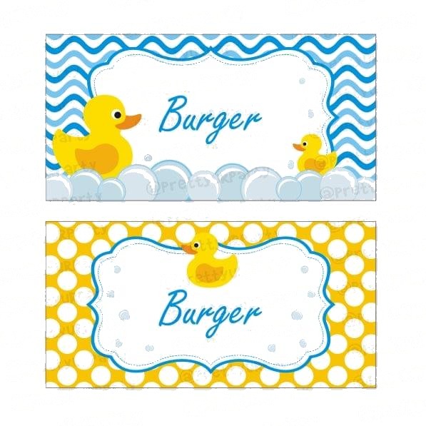 Rubber Ducky Food Labels / Buffet Table Cards