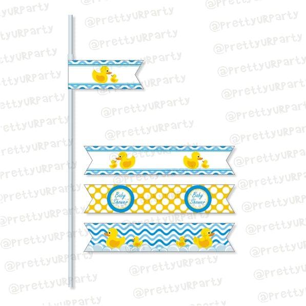 Rubber Ducky Drink Straws BABY SHOWER Pretty UR Party