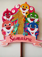 Baby Shark Design2 Cake Topper HANDCRAFTED Pretty UR Party