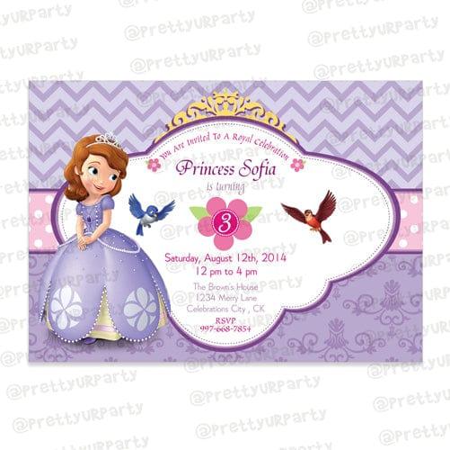 Sofia the first inspired Invitations ALL PARTY SUPPLIES Pretty UR Party