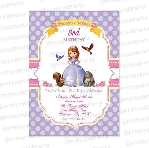 Sofia the first inspired Invitations - 01 ALL PARTY SUPPLIES Pretty UR Party