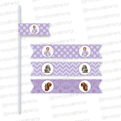 Sofia the first inspired Straws Pretty UR Party