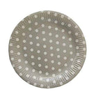 Silver Polka Dots Paper Plates - Pack of 10 ALL PARTY SUPPLIES Pretty UR Party