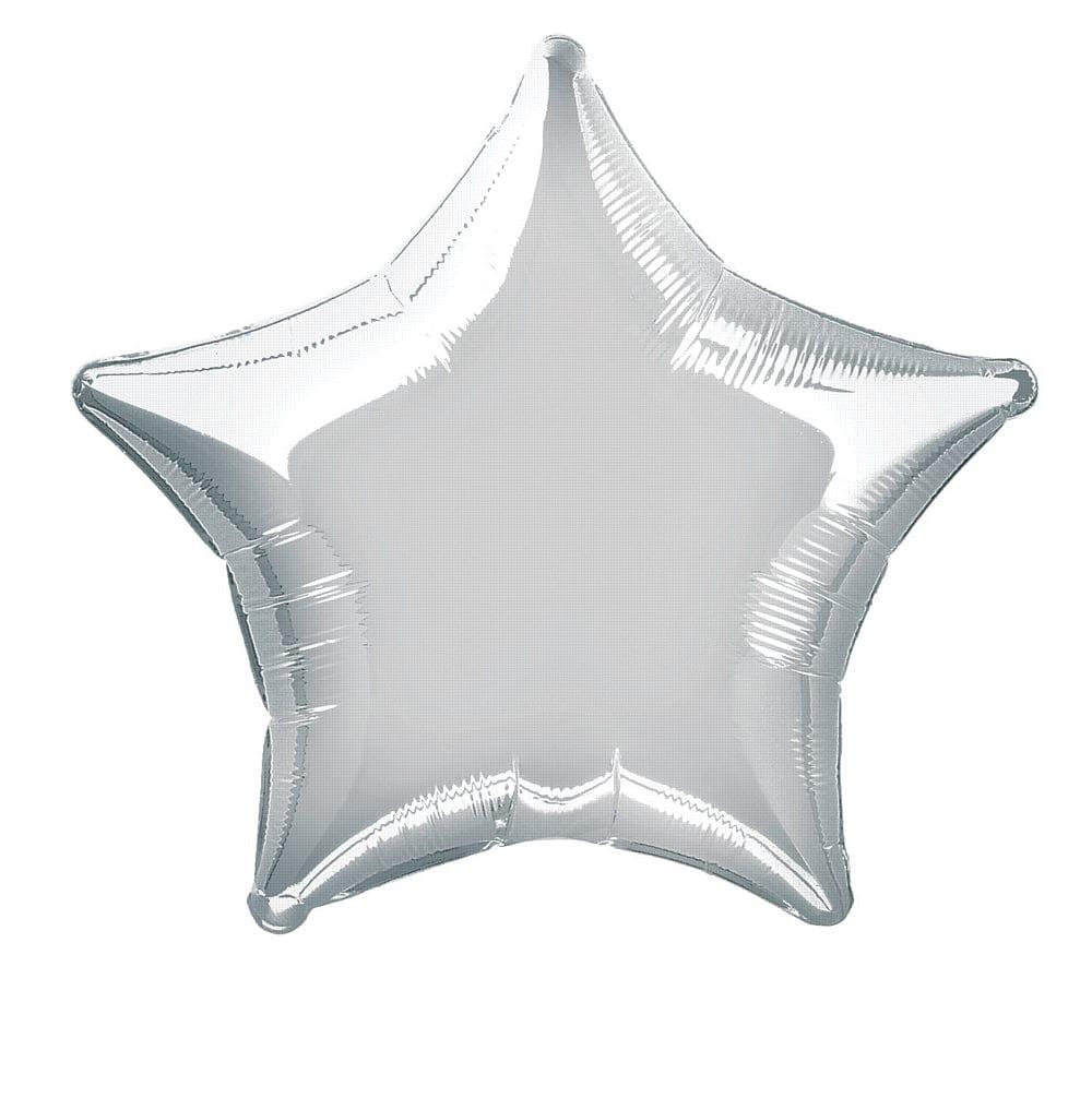 Silver Star Foil Balloons 19" ALL PARTY SUPPLIES Pretty UR Party