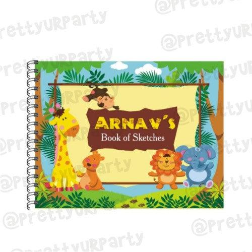 Jungle theme Personalised Sketchbook PERSONALISED Pretty UR Party