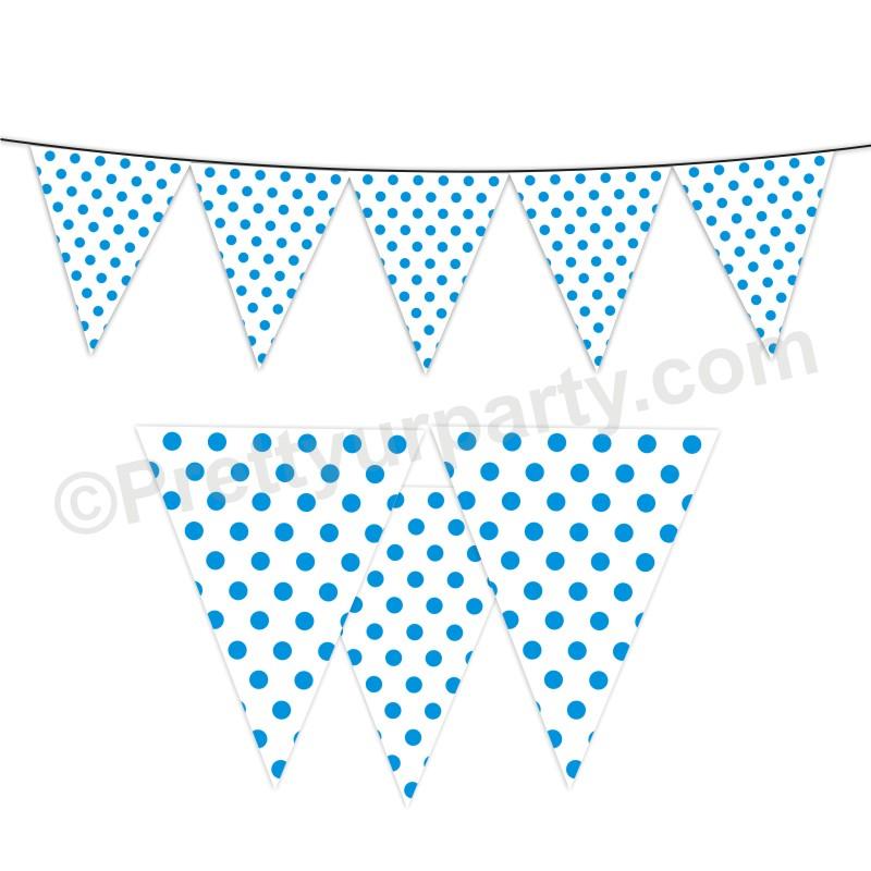 Blue Small Polka Dots Bunting BABY SHOWER Pretty UR Party Default Title