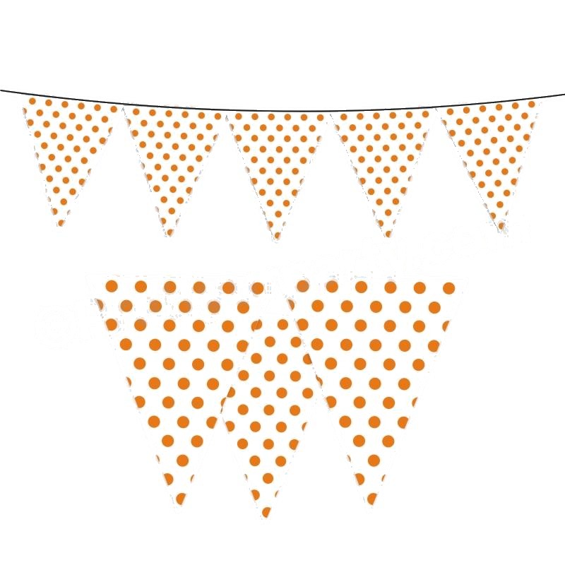 Orange Small Polka Dots Bunting