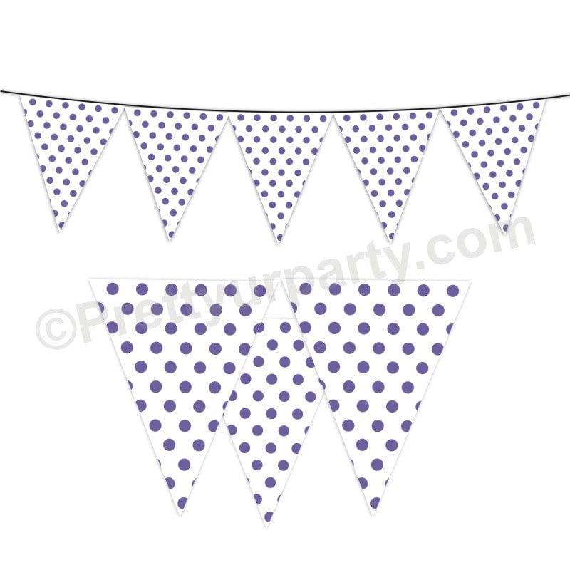 Purple Small Polka Dots Bunting BABY SHOWER Pretty UR Party Default Title