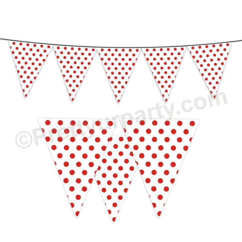 Red Small Polka Dots Bunting BABY SHOWER Pretty UR Party Default Title