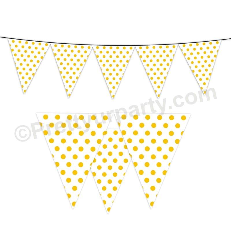 Yellow Small Polka Dots Bunting BABY SHOWER Pretty UR Party Default Title