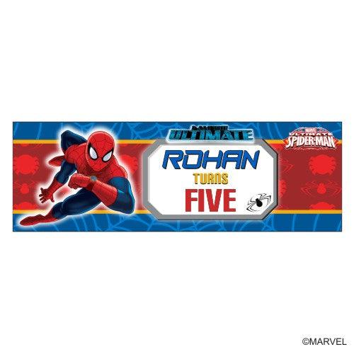 Personalized Spiderman Birthday Banner 30in ALL PARTY SUPPLIES Pretty UR Party Default Title