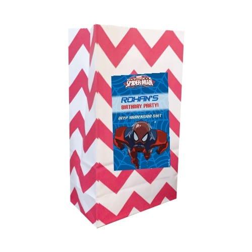 Spiderman Popcorn Bag - Pack of 10 ACCESSORIES Pretty UR Party With Name
