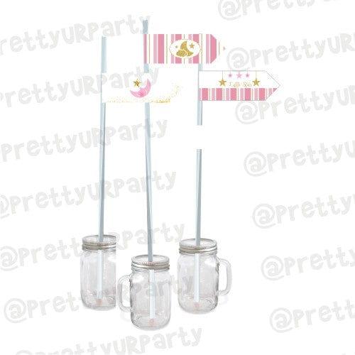 Twinkle Twinkle Little Star Pink Drink Straws THEME PARTIES Pretty UR Party