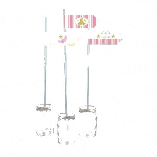 Twinkle Twinkle Little Star Pink Drink Straws