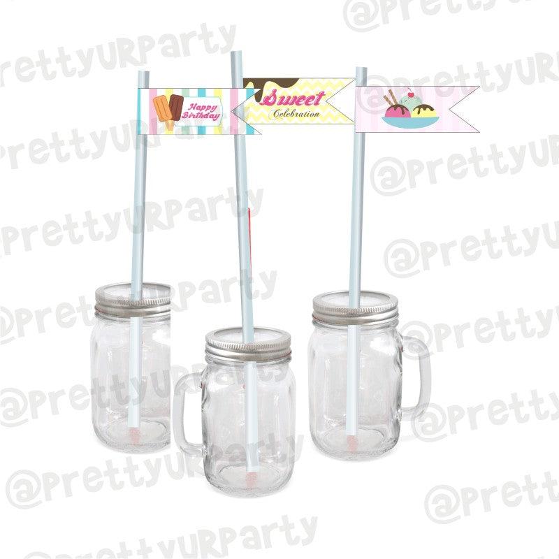 Ice Cream Theme Drink Straws THEME PARTIES Pretty UR Party