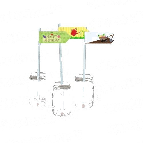 Gardening Theme Drink Straws