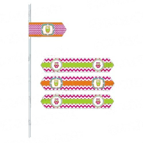 Girly Owl Drink Straws