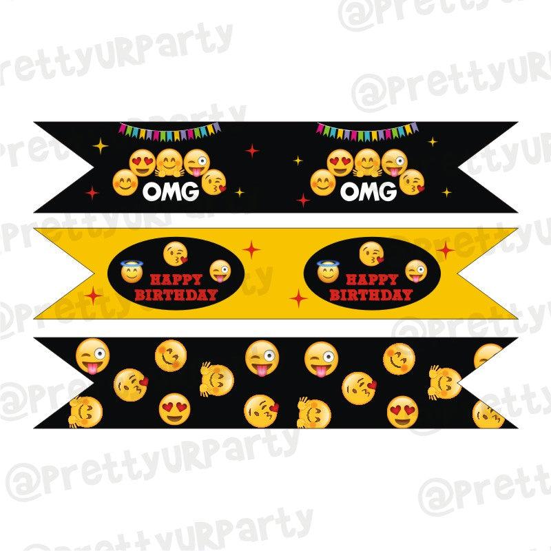 Emoji Theme Drink Straws THEME PARTIES Pretty UR Party