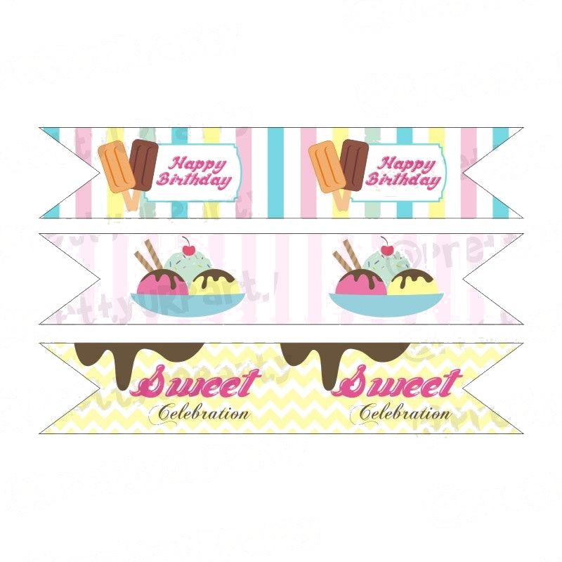 Ice Cream Theme Drink Straws
