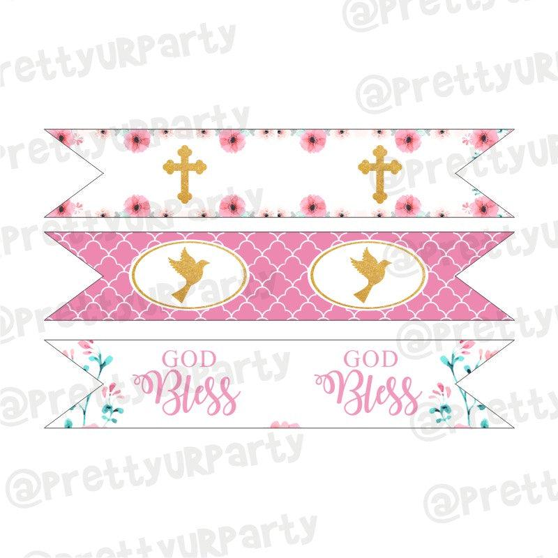 Baptism Pink Theme Drink Straws ALL PARTY SUPPLIES Pretty UR Party