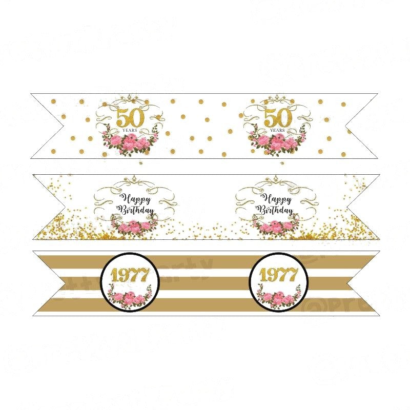 50th Birthday Theme Drink Straws